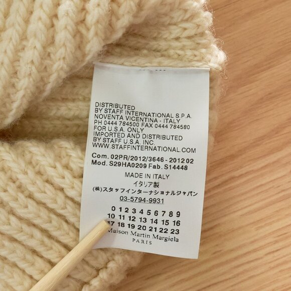 MAISON MARGIELA Women's Knit Beige Wool Sweater, Sizer S, Made in Italy - Picture 7 of 11